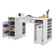 Pemberly Row Traditional Craft Table with Storage in Pure White
