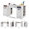 Pemberly Row Traditional Craft Table with Storage in Pure White