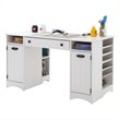Pemberly Row Traditional Craft Table with Storage in Pure White