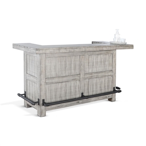Pemberly Row 42&quot Traditional Mahogany Wood Home Bar in Gray Finish