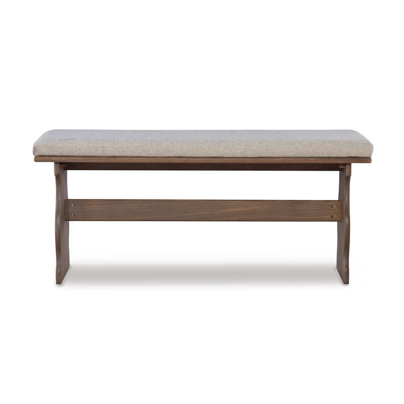 Pemberly Row Transitional Wood Corner Nook Dining Set in Brown