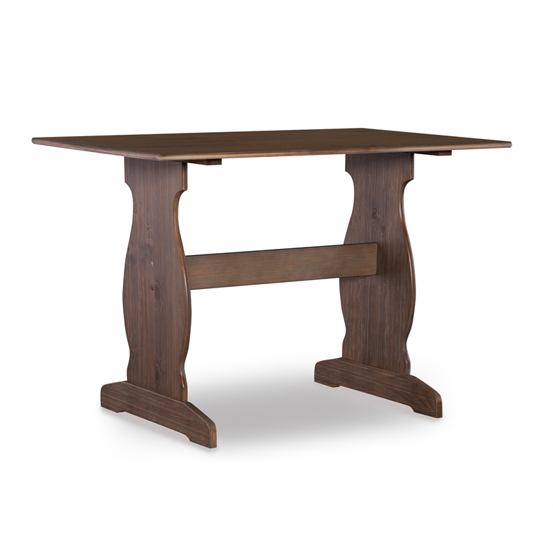 Pemberly Row Transitional Wood Corner Nook Dining Set in Brown