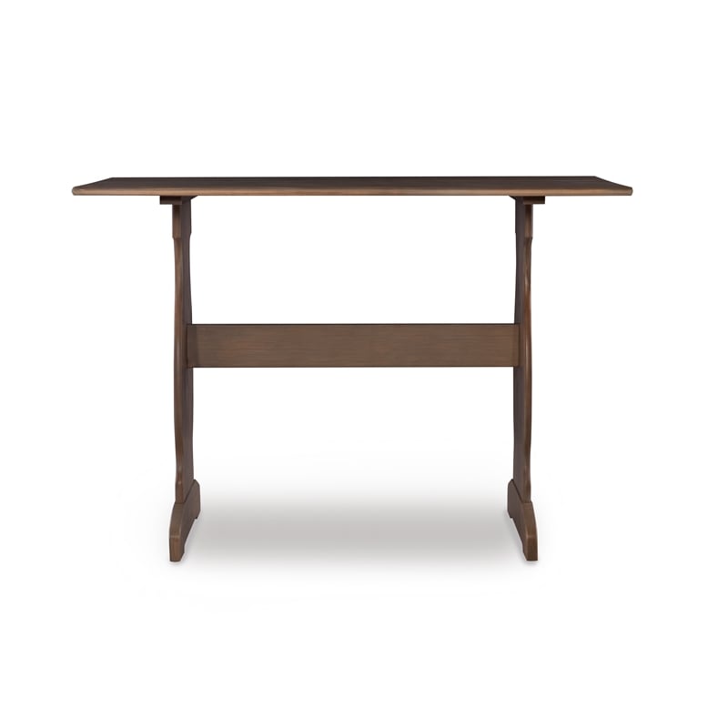 Pemberly Row Transitional Wood Corner Nook Dining Set in Brown