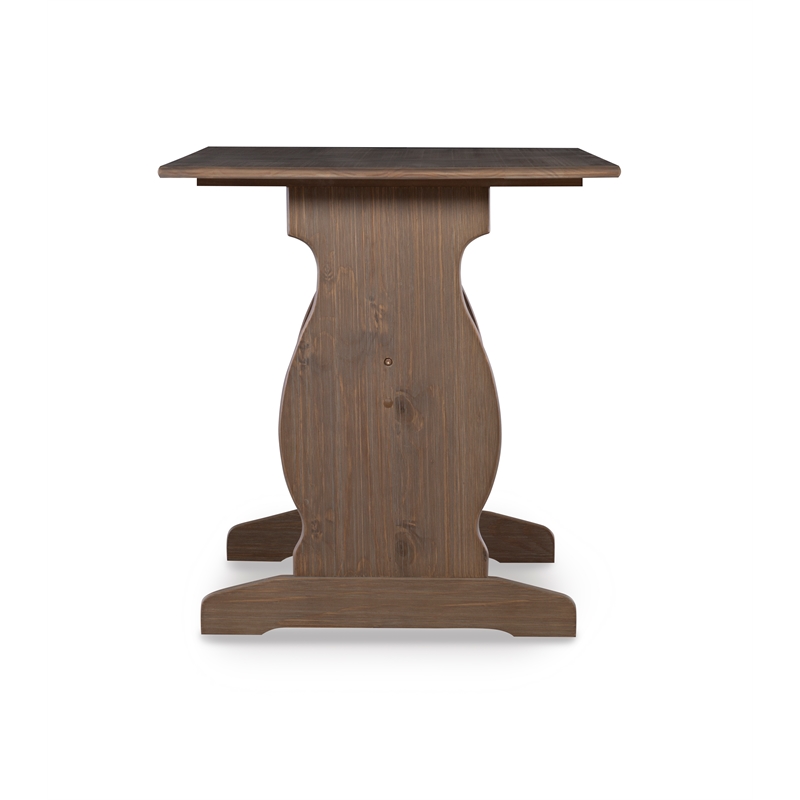 Pemberly Row Transitional Wood Corner Nook Dining Set in Brown