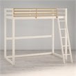 Pemberly Row Contemporary Twin Solid Metal Loft Bed in White