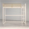 Pemberly Row Contemporary Twin Solid Metal Loft Bed in White