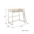 Pemberly Row Contemporary Twin Solid Metal Loft Bed in White