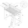 Pemberly Row Contemporary Twin Solid Metal Loft Bed in White