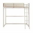 Pemberly Row Contemporary Twin Solid Metal Loft Bed in White