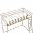 Pemberly Row Contemporary Twin Solid Metal Loft Bed in White