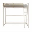 Pemberly Row Contemporary Twin Solid Metal Loft Bed in White