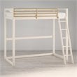Pemberly Row Contemporary Twin Solid Metal Loft Bed in White