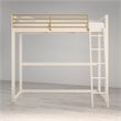 Pemberly Row Contemporary Twin Solid Metal Loft Bed in White
