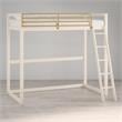 Pemberly Row Contemporary Twin Solid Metal Loft Bed in White