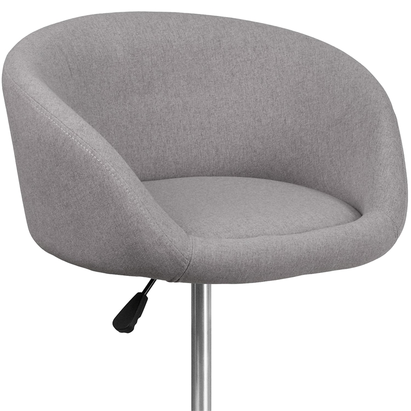 Pemberly Row Modern / Contemporary Fabric Adjustable Bar Stool in Gray