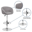 Pemberly Row Modern / Contemporary Fabric Adjustable Bar Stool in Gray