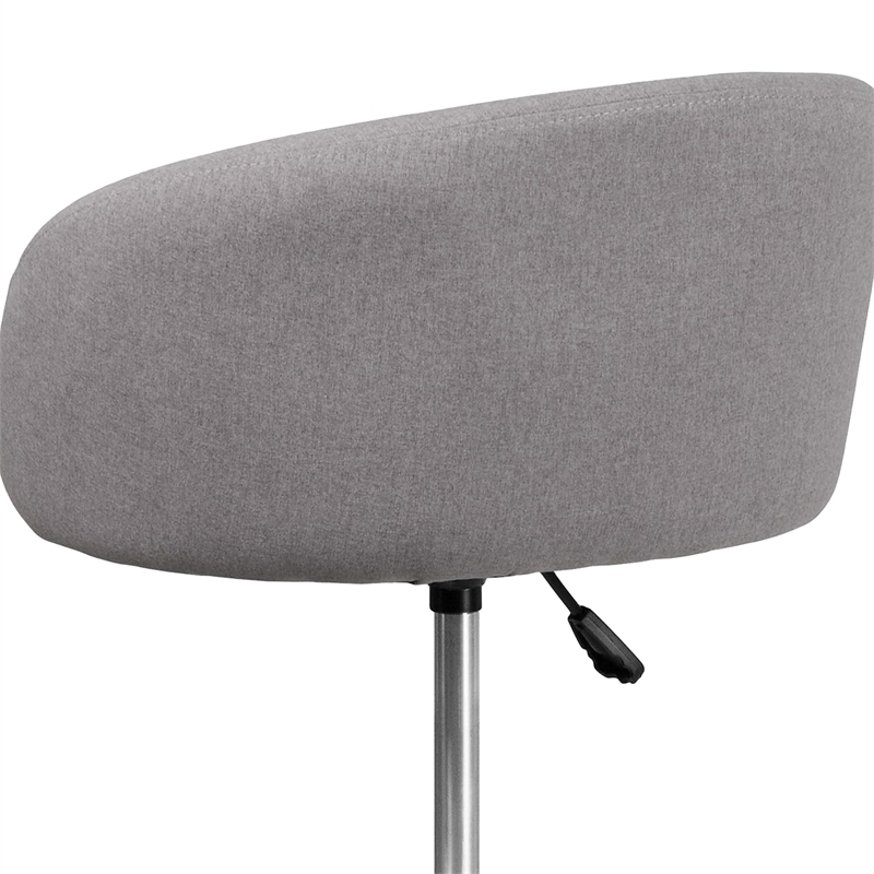Pemberly Row Modern / Contemporary Fabric Adjustable Bar Stool in Gray