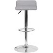 Pemberly Row Faux Leather Adjustable Quilted Wave Seat Bar Stool in Gray