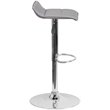 Pemberly Row Faux Leather Adjustable Quilted Wave Seat Bar Stool in Gray