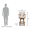 Pemberly Row 27 Swivel Counter Height Bar Stool White Pepper
