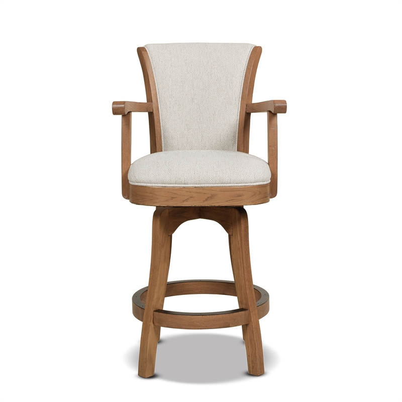 Pemberly Row 27 Swivel Counter Height Bar Stool White Pepper