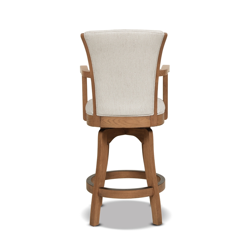 Pemberly Row 27 Swivel Counter Height Bar Stool White Pepper