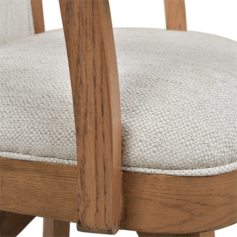Pemberly Row 27 Swivel Counter Height Bar Stool White Pepper