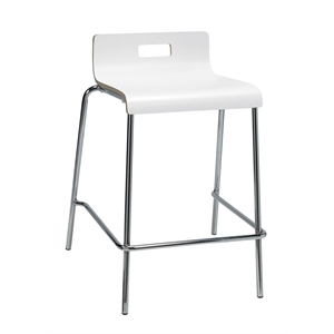 Pemberly Row 25&quot Stylish Wooden Low Back Counter Stool in White