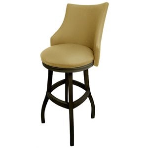 Pemberly Row 34&quot Swivel Wood Extra Tall Bar Stool in Tan/ Shadow