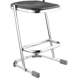 Pemberly Row 24&quot Ergonomic Modern Metal Elephant Z-Stool in Black/Chrome