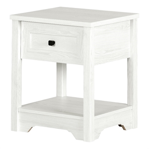 Pemberly Row Modern 19&quotW Engineered Wood End Table in White Pine