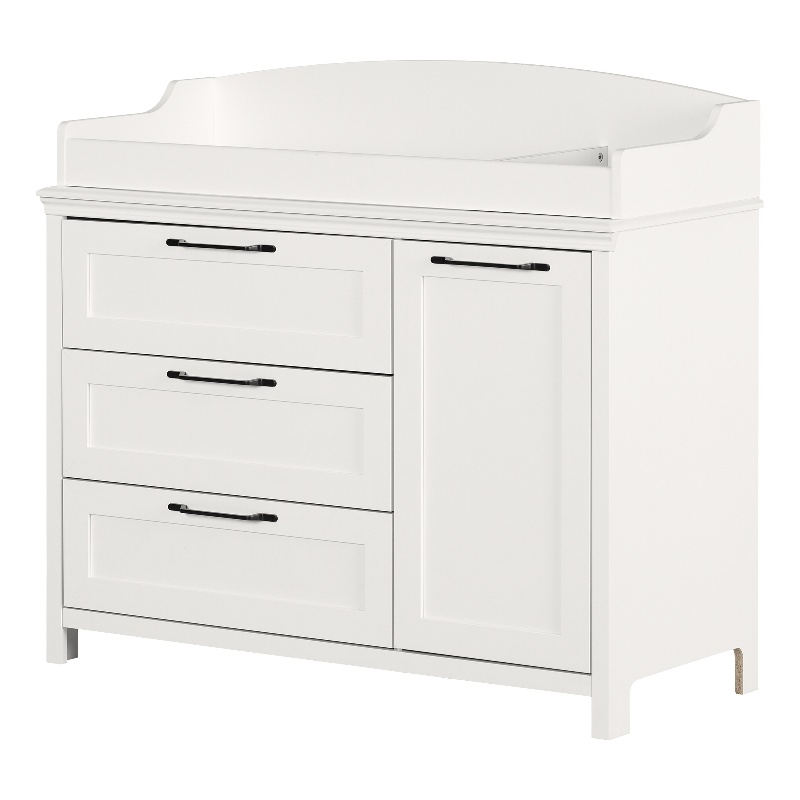 Pemberly Row Modern Changing Table with Station Wide Pure White