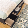 Pemberly Row Platform Bed and Rattan Headboard Full Winter Oak