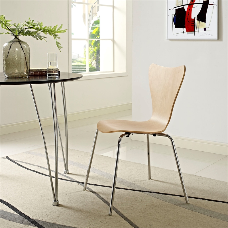 Pemberly Row Modern / Contemporary Dining Side Chair in Natural