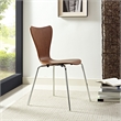 Pemberly Row Modern / Contemporary Dining Side Chair in Walnut