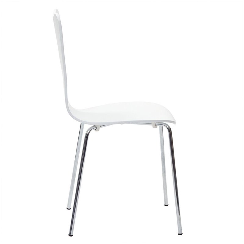 Pemberly Row Modern / Contemporary Dining Side Chair in White