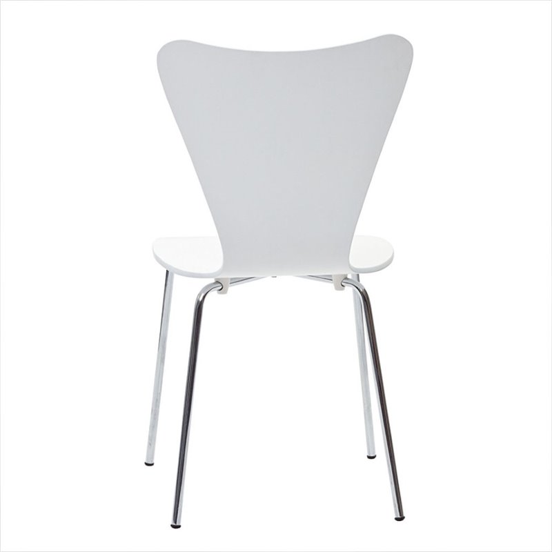 Pemberly Row Modern / Contemporary Dining Side Chair in White