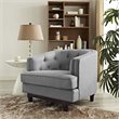 Pemberly Row Modern / Contemporary Fabric Accent Arm Chair in Light Gray