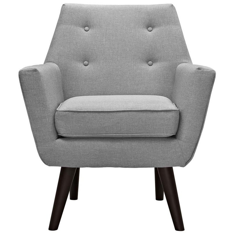 Pemberly Row Modern / Contemporary Arm Chair in Light Gray Finish