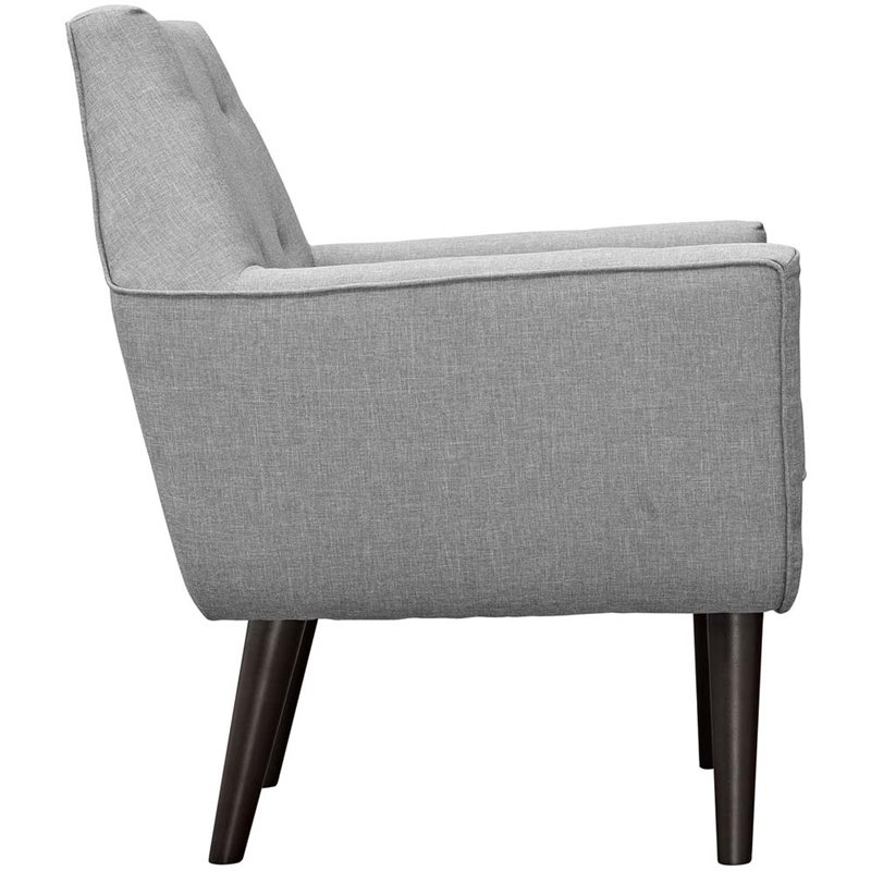 Pemberly Row Modern / Contemporary Arm Chair in Light Gray Finish