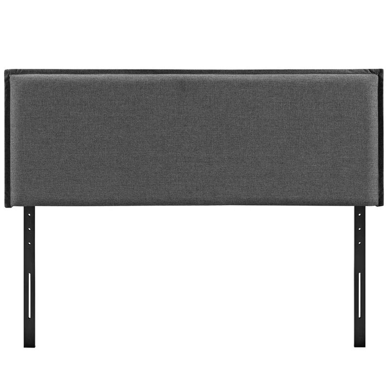 Pemberly Row Modern Fabric Upholstered Full Headboard in Gray