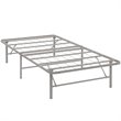 Pemberly Row Modern Stainless Steel Twin Metal Bed Frame in Gray