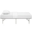 Pemberly Row Modern Stainless Steel Twin Metal Bed Frame in Gray