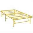 Pemberly Row Modern Stainless Steel Twin Metal Bed Frame in Yellow
