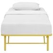 Pemberly Row Modern Stainless Steel Twin Metal Bed Frame in Yellow