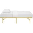 Pemberly Row Modern Stainless Steel Twin Metal Bed Frame in Yellow