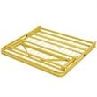Pemberly Row Modern Stainless Steel Twin Metal Bed Frame in Yellow