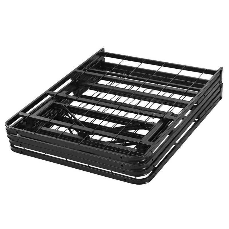 Pemberly Row Modern Stainless Steel Queen Metal Bed Frame in Brown