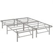 Pemberly Row Modern Stainless Steel Queen Metal Bed Frame in Gray