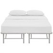 Pemberly Row Modern Stainless Steel Queen Metal Bed Frame in Gray